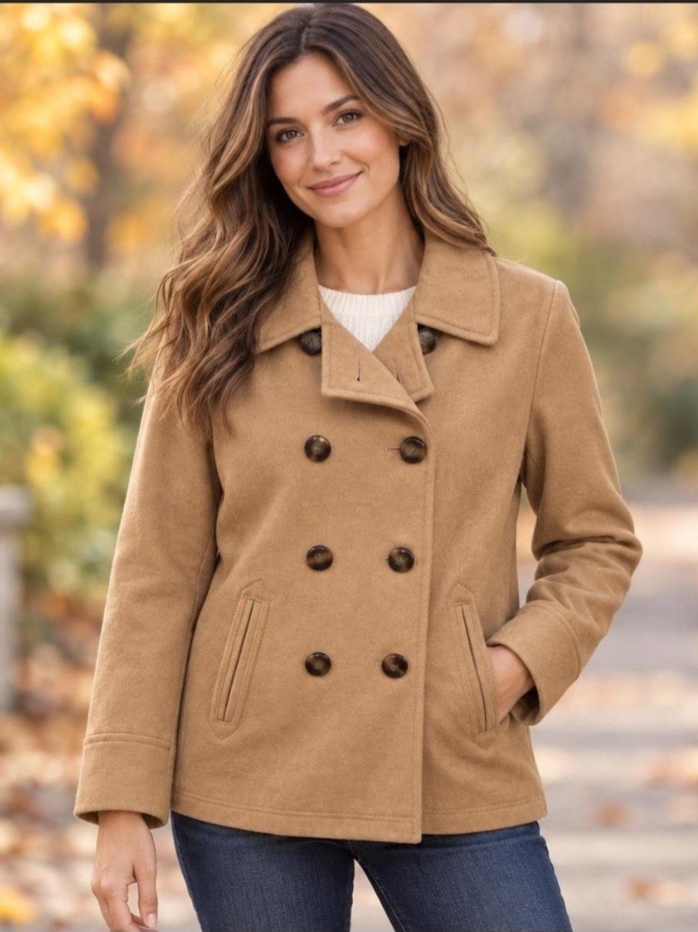Old Navy Xl Double-Breasted Camel Peacoat